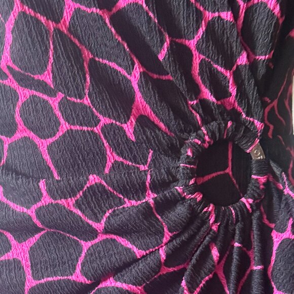 Michael Kors Pink and Black Midi Dress - Picture 2 of 6